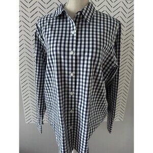 L.L.Bean Wrinkle Free Blue Check Button Down Shirt Men's Size‎ Large